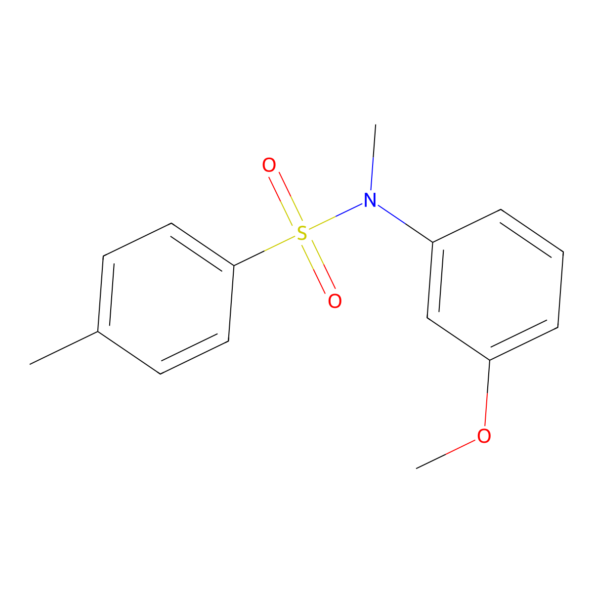N-(m-Methoxyphenyl)-N-methyl-p-toluenesulphonamide molecular structure, CAS 16437-31-3