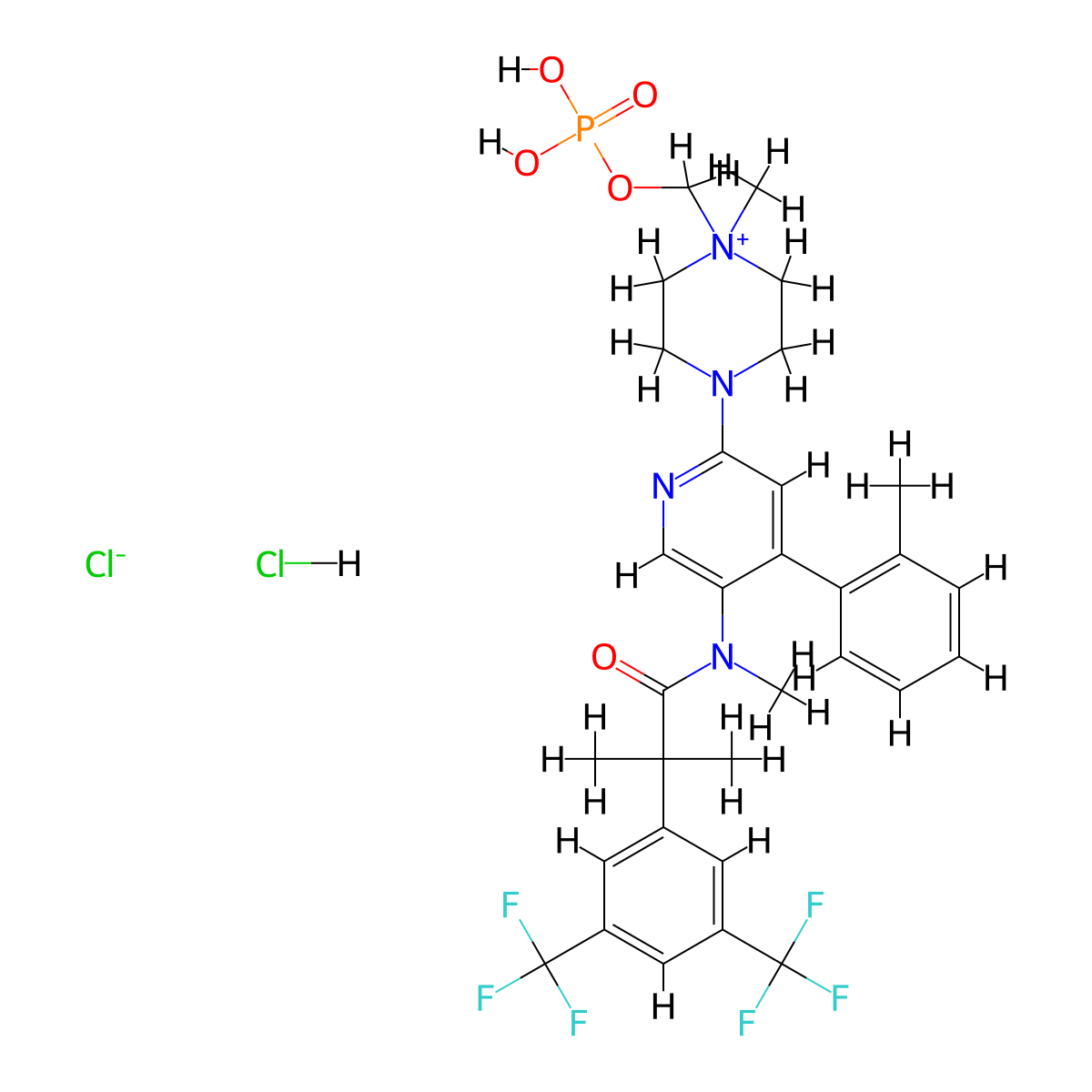 Fosnetupitant Chloride Hydrochloride molecular structure, CAS 1643757-72-5