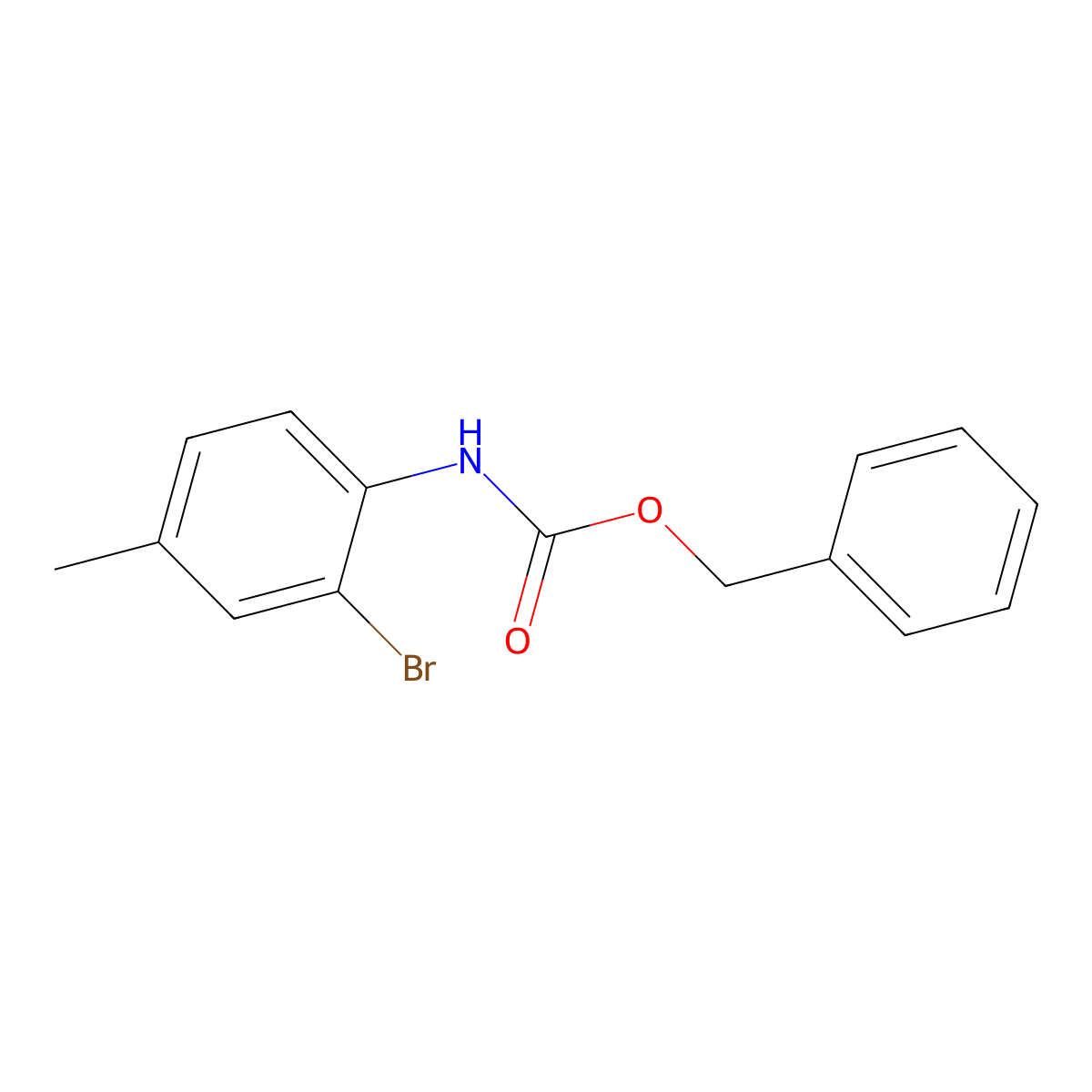 benzyl N-(2-bromo-4-methylphenyl)carbamate molecular structure, CAS 1643796-20-6