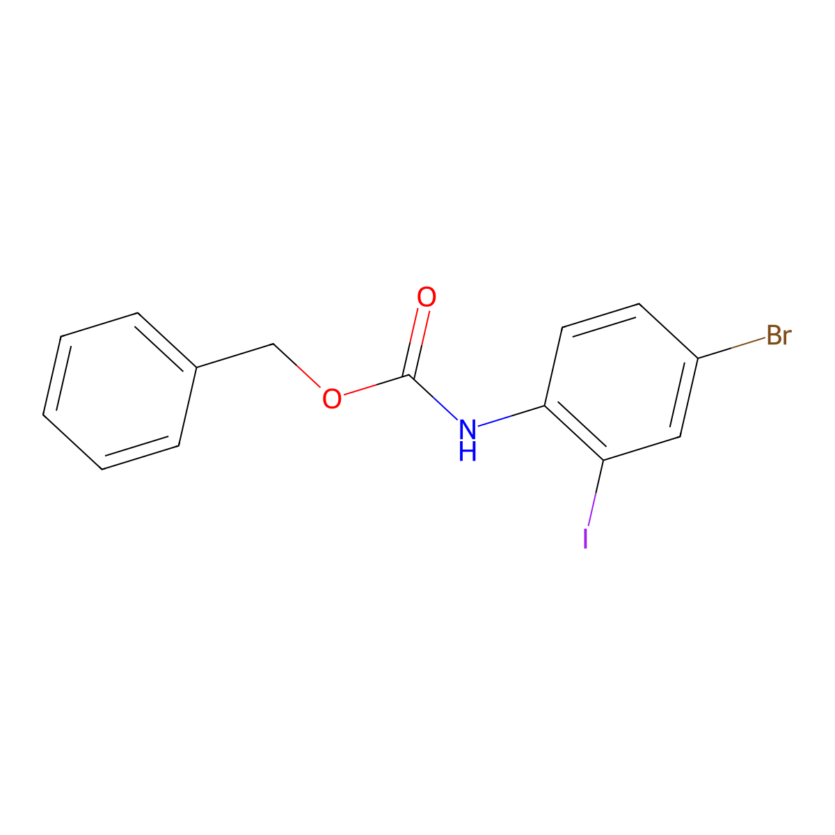 benzyl N-(4-bromo-2-iodophenyl)carbamate molecular structure, CAS 1643796-21-7