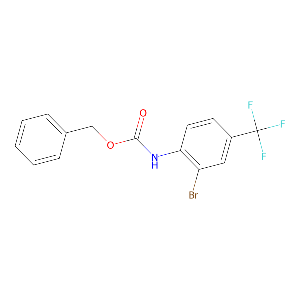 benzyl N-[2-bromo-4-(trifluoromethyl)phenyl]carbamate molecular structure, CAS 1643796-22-8