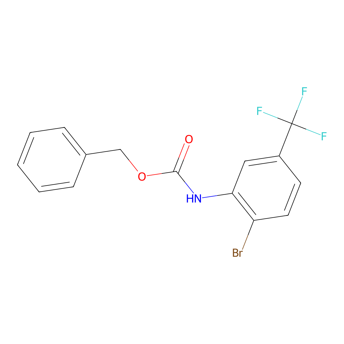 benzyl N-[2-bromo-5-(trifluoromethyl)phenyl]carbamate molecular structure, CAS 1643796-27-3
