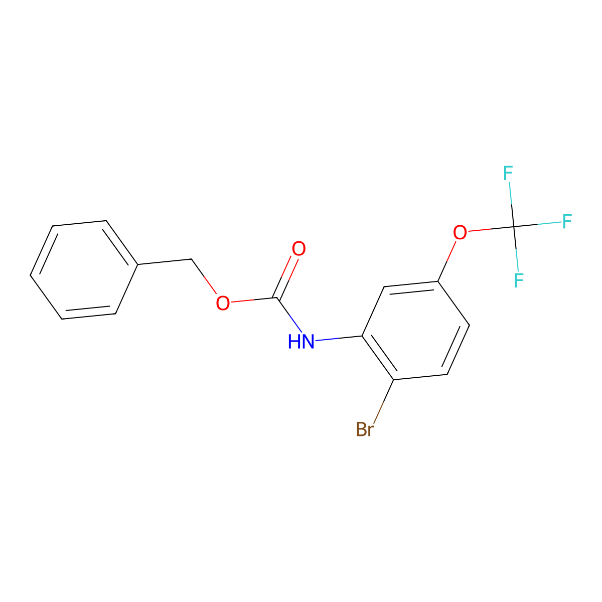 benzyl N-[2-bromo-5-(trifluoromethoxy)phenyl]carbamate molecular structure, CAS 1643796-29-5