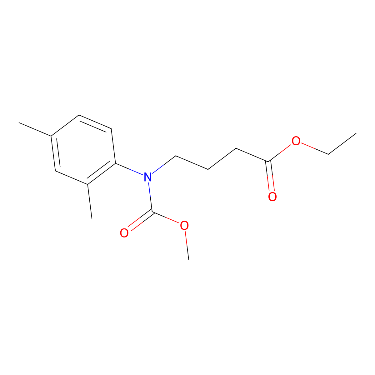 Ethyl 4-((2,4-dimethylphenyl)(methoxycarbonyl)amino)butanoate molecular structure, CAS 1643803-26-2