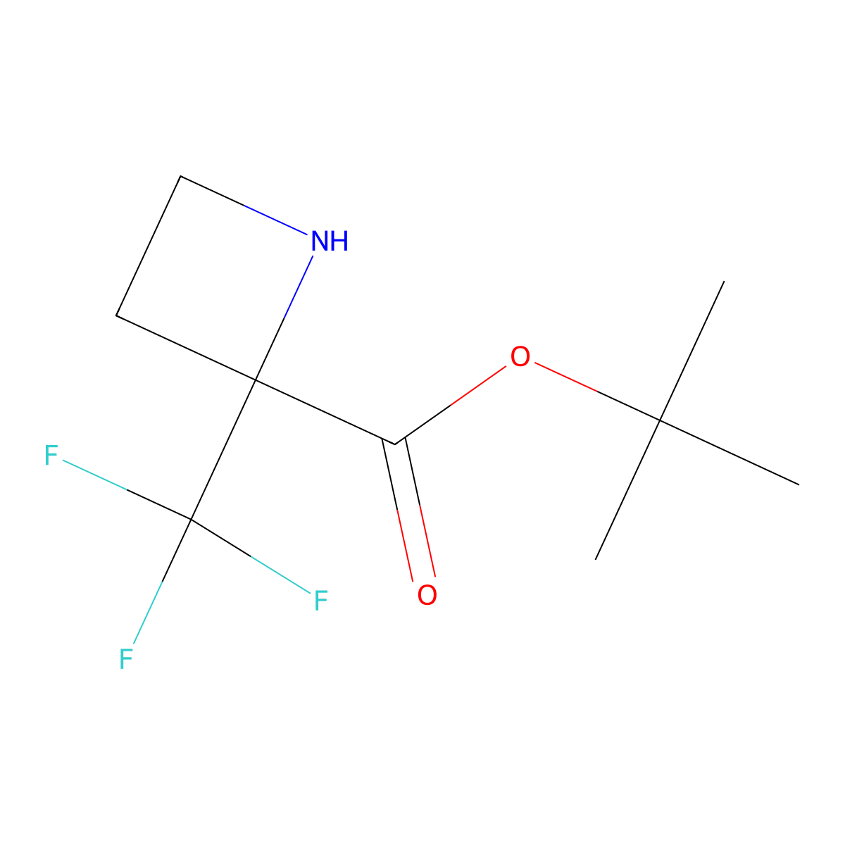 tert-Butyl (R)-2-(trifluoromethyl)azetidine-2-carboxylate molecular structure, CAS 1643860-65-4
