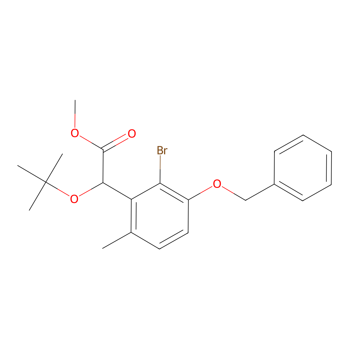 (S)-Methyl 2-(3-(benzyloxy)-2-bromo-6-methylphenyl)-2-(tert-butoxy)acetate molecular structure, CAS 1643877-06-8