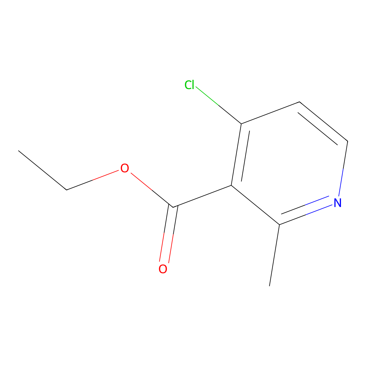 Ethyl 4-chloro-2-methylnicotinate molecular structure, CAS 164390-30-1