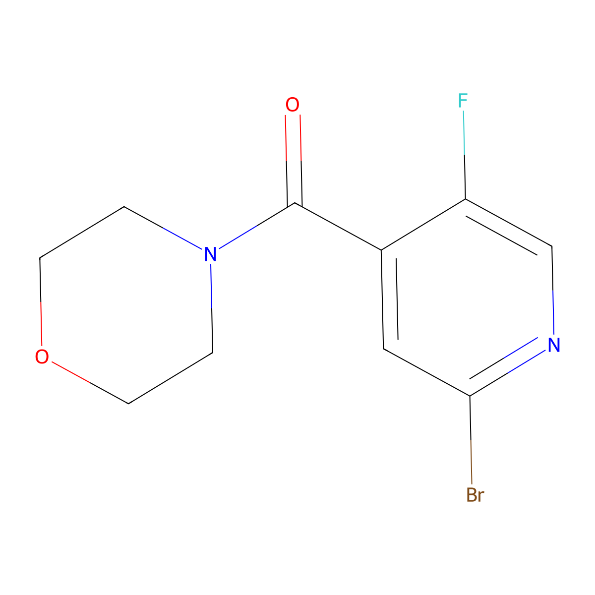 (2-Bromo-5-fluoropyridin-4-yl)(morpholino)methanone molecular structure, CAS 1643915-27-8