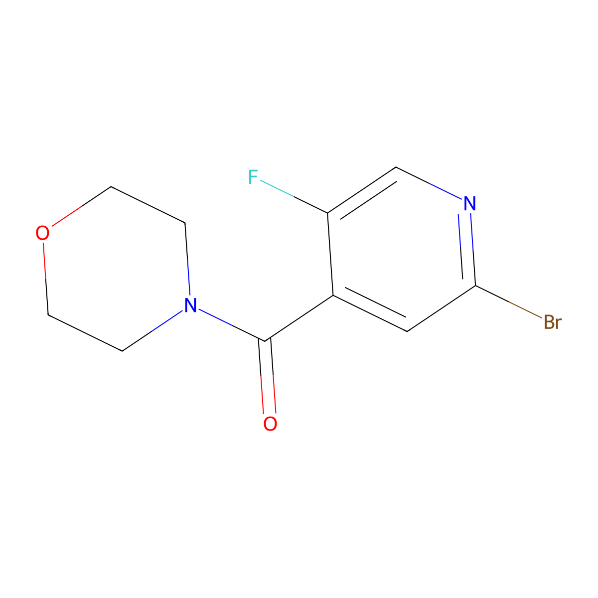 (2-Bromo-5-fluoropyridin-4-yl)(morpholino)methanone molecular structure, CAS 1643915-27-8