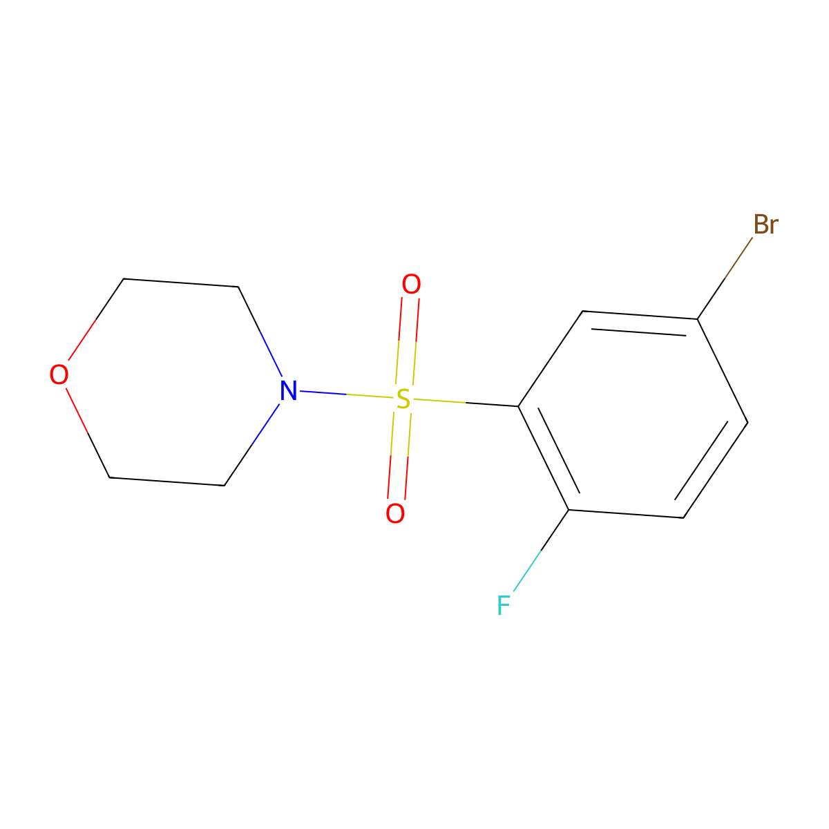 4-((5-Bromo-2-fluorophenyl)sulfonyl)morpholine molecular structure, CAS 1643915-62-1