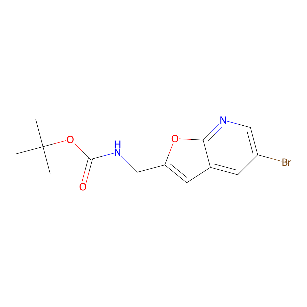 tert-butyl N-({5-bromofuro[2,3-b]pyridin-2-yl}methyl)carbamate molecular structure, CAS 1643915-91-6