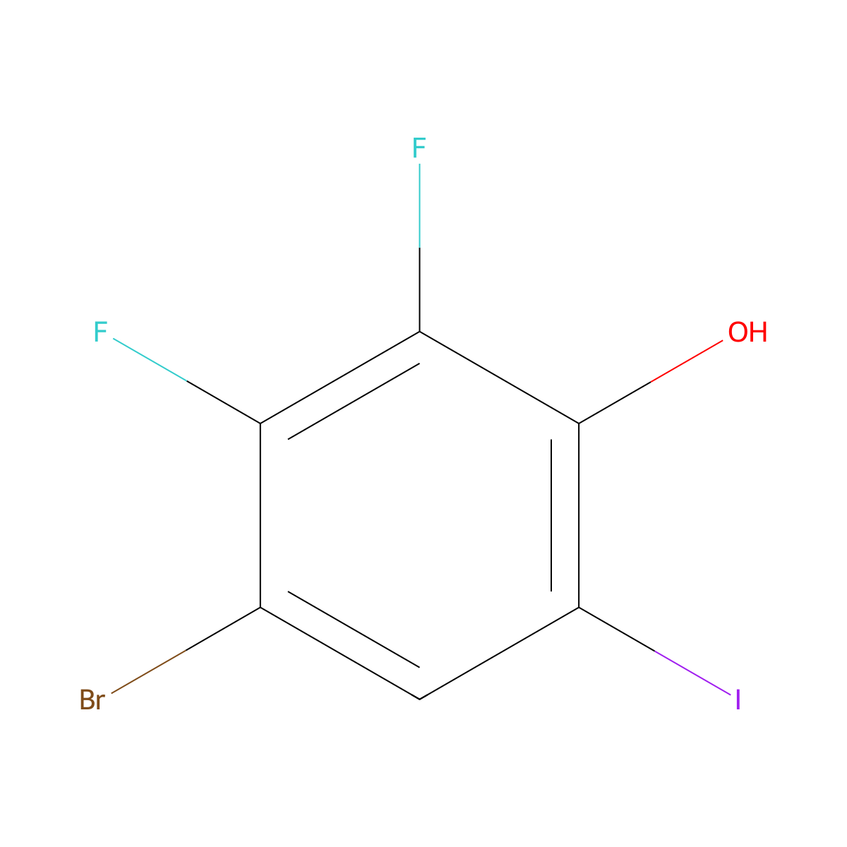 4-Bromo-2,3-difluoro-6-iodophenol molecular structure, CAS 1643916-44-2