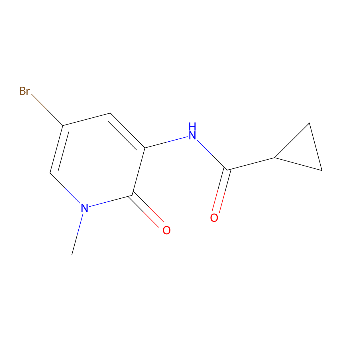 N-(5-bromo-1-methyl-2-oxo-1,2-dihydropyridin-3-yl)cyclopropanecarboxamide molecular structure, CAS 1643937-83-0