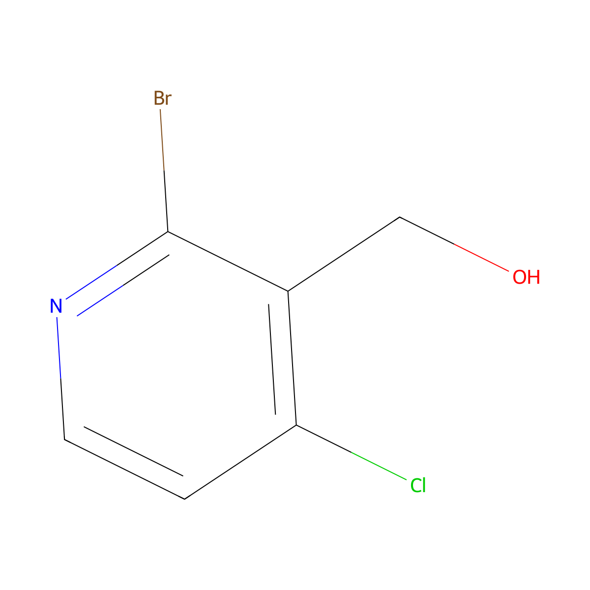 (2-Bromo-4-chloropyridin-3-yl)methanol molecular structure, CAS 1643938-05-9