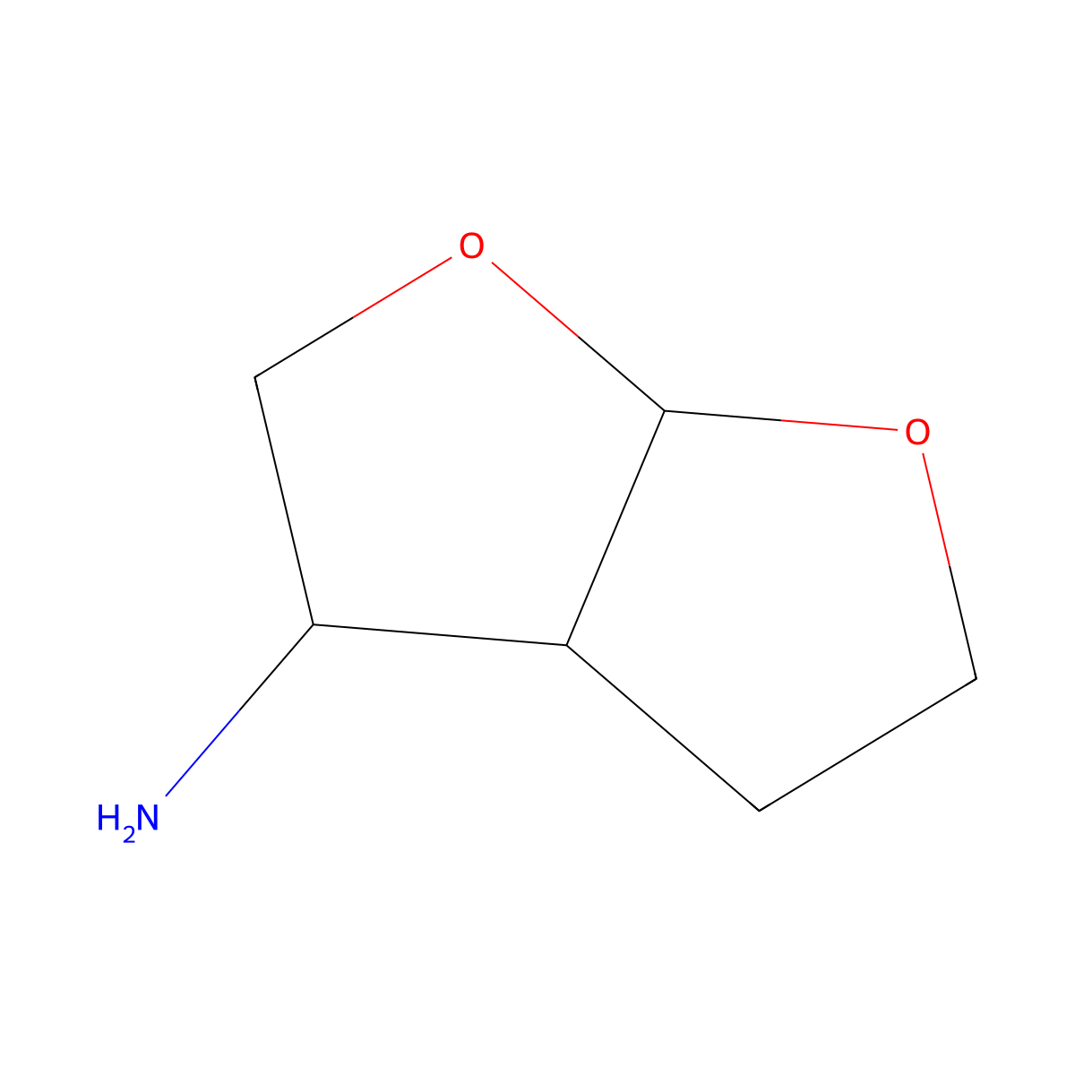 (3R,3AS,6AR)-Hexahydrofuro[2,3-B]furan-3-amine molecular structure, CAS 1643938-22-0