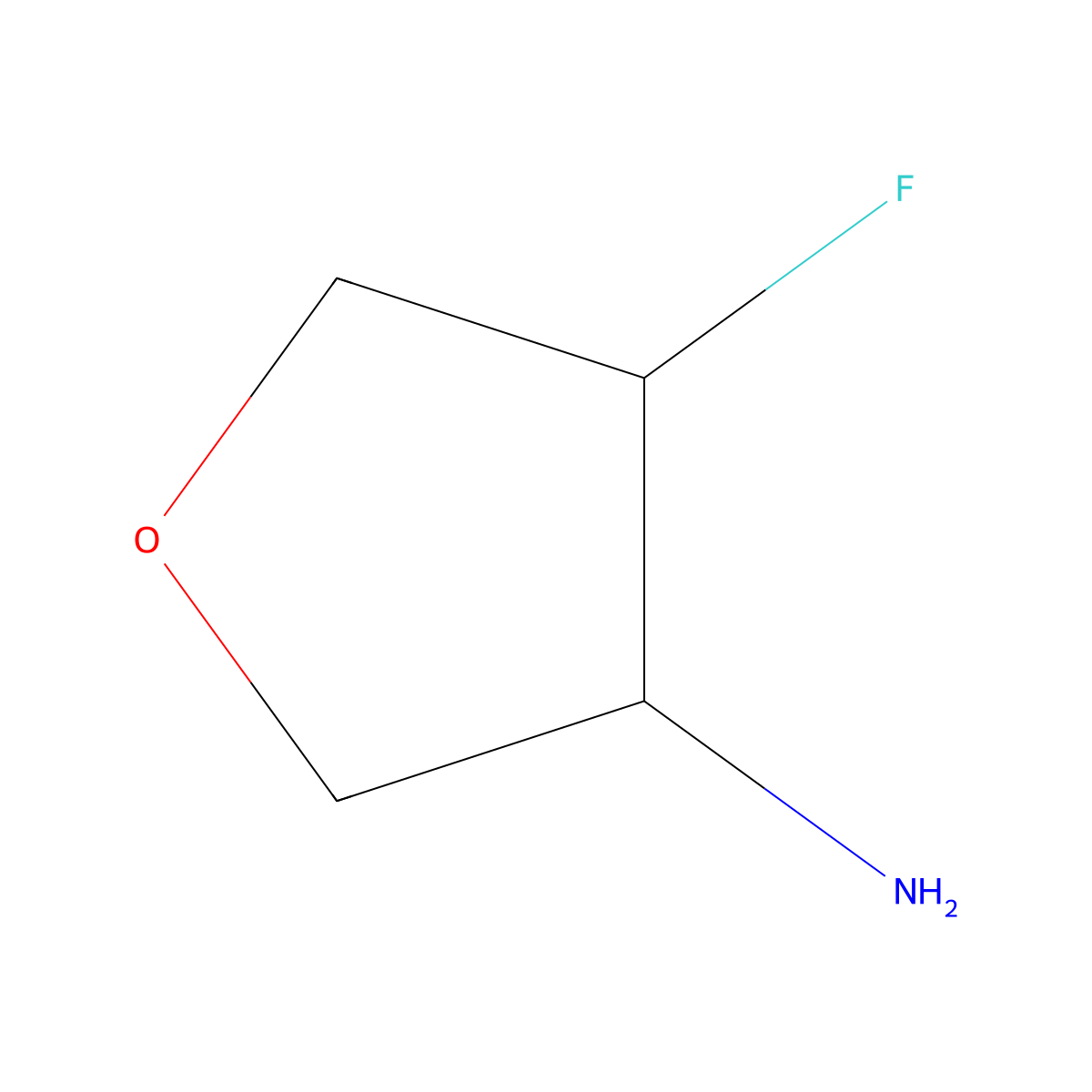(3S,4R)-4-fluorooxolan-3-amine molecular structure, CAS 1643938-25-3
