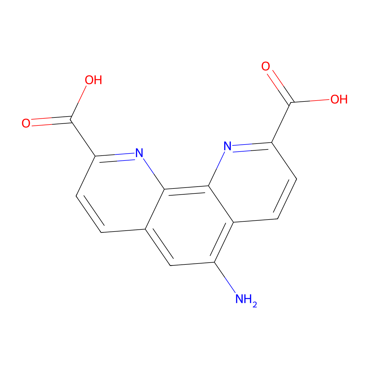 5-Amino-1,10-phenanthroline-2,9-dicarboxylic acid molecular structure, CAS 164394-26-7