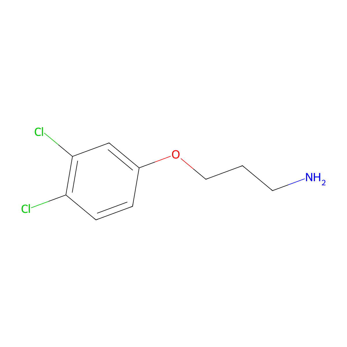 3-(3,4-Dichlorophenoxy)propan-1-amine molecular structure, CAS 164396-37-6