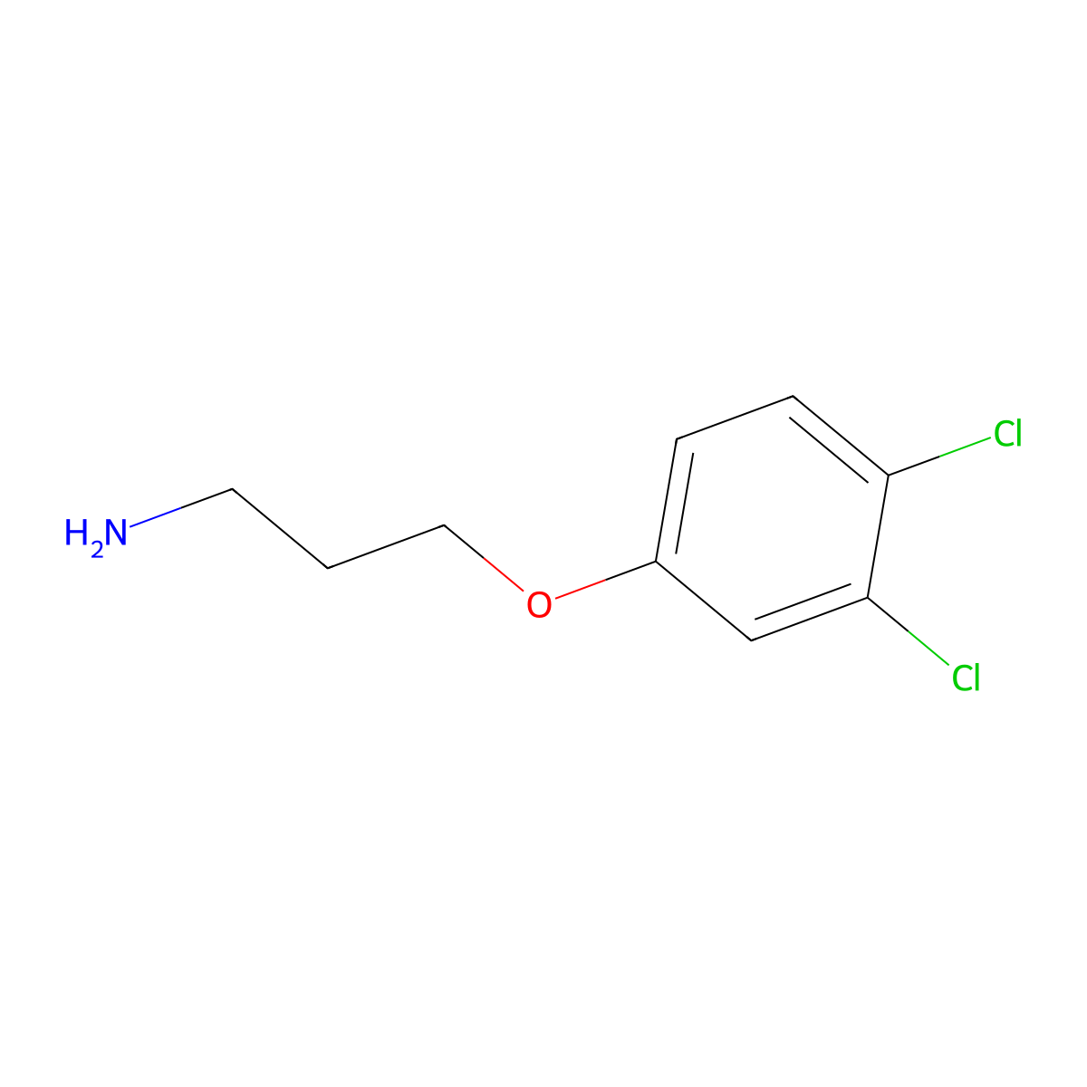 3-(3,4-Dichlorophenoxy)propan-1-amine molecular structure, CAS 164396-37-6