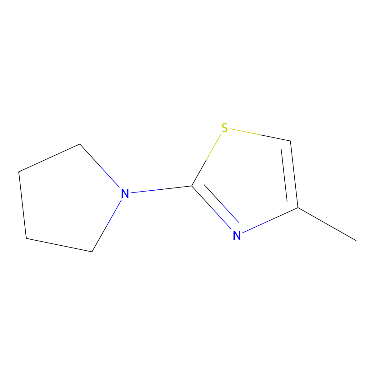 4-Methyl-2-(pyrrolidin-1-yl)-1,3-thiazole molecular structure, CAS 164397-14-2