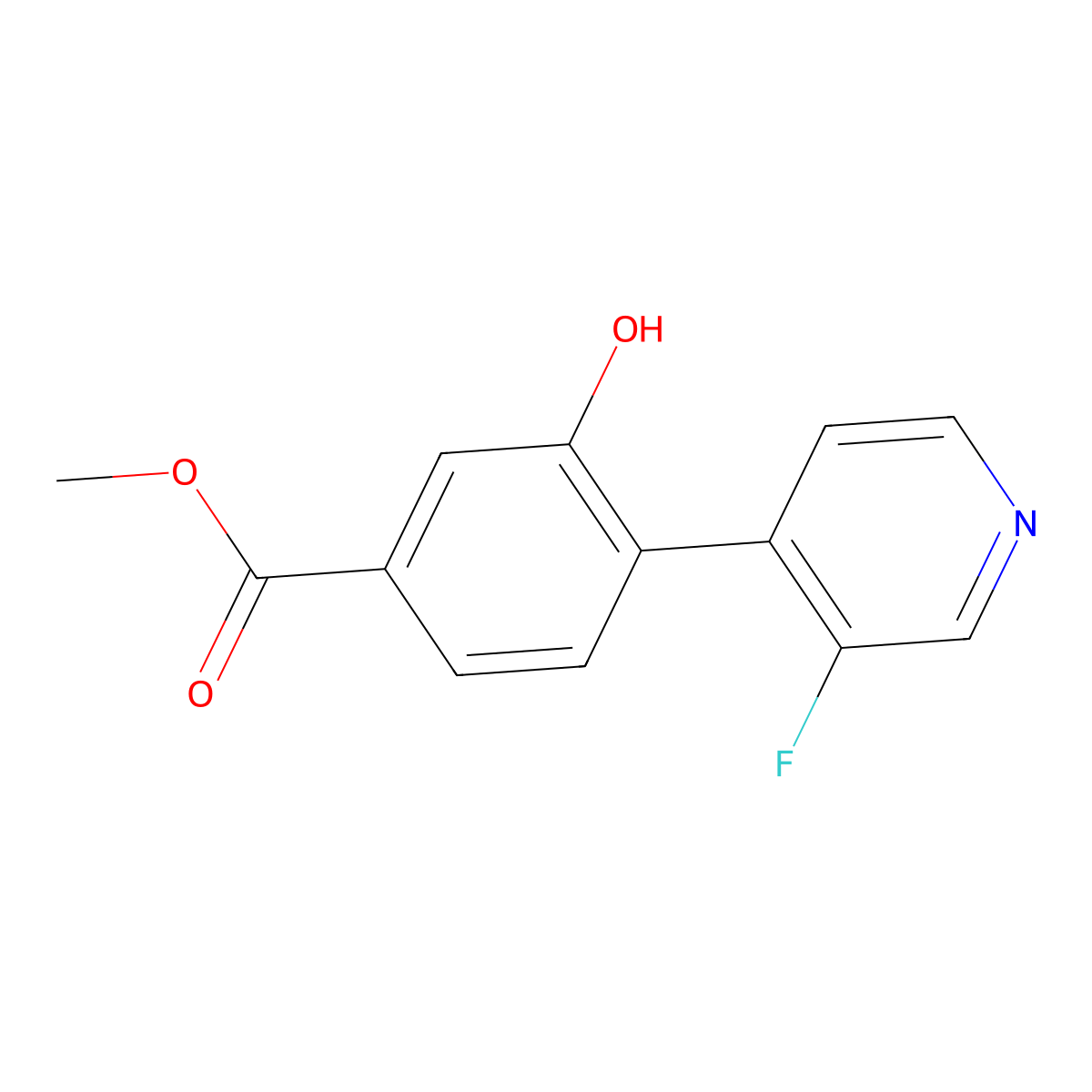 Methyl 4-(3-fluoropyridin-4-yl)-3-hydroxybenzoate molecular structure, CAS 1643979-12-7