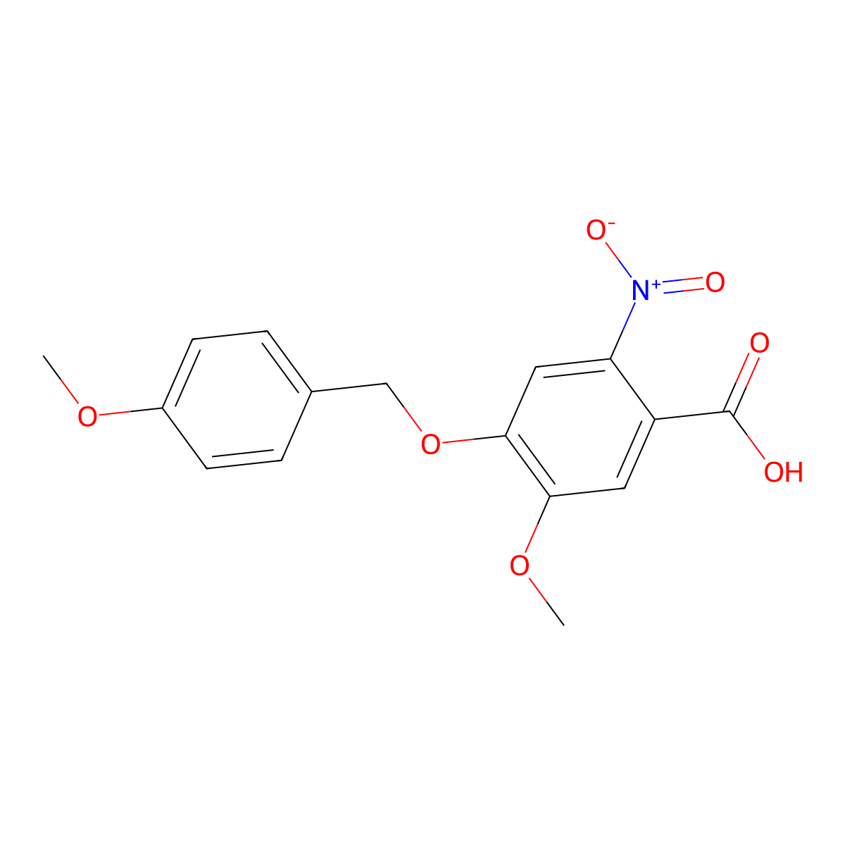 5-Methoxy-4-((4-methoxybenzyl)oxy)-2-nitrobenzoic acid molecular structure, CAS 1643979-88-7