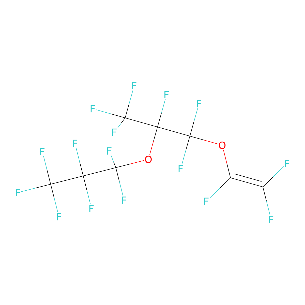 1,1,1,2,3,3-Hexafluoro-2-(heptafluoropropoxy)-3-((trifluorovinyl)oxy)propane molecular structure, CAS 1644-11-7