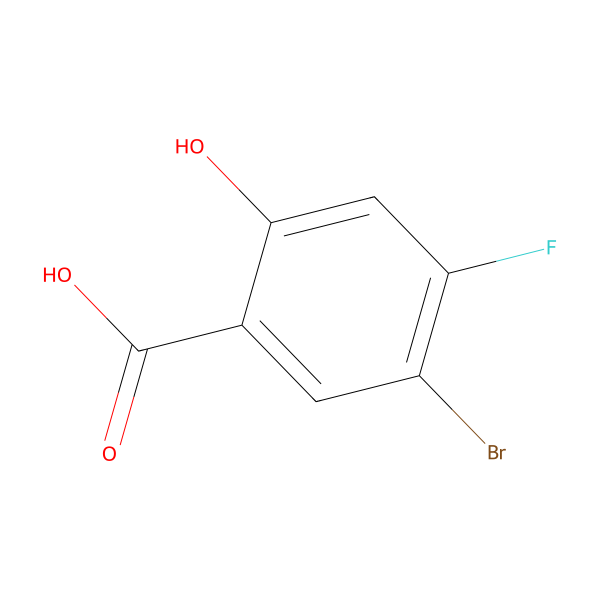 5-Bromo-4-fluoro-2-hydroxybenzoic acid molecular structure, CAS 1644-71-9