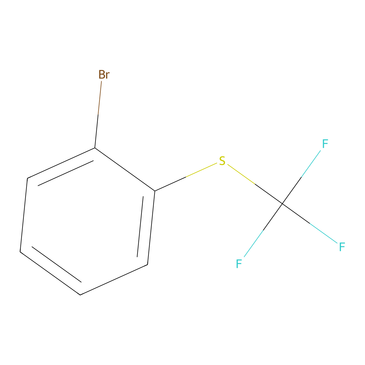 1-Bromo-2-((trifluoromethyl)thio)benzene molecular structure, CAS 1644-72-0