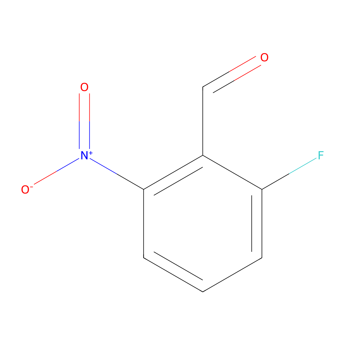 2-Fluoro-6-nitrobenzaldehyde molecular structure, CAS 1644-82-2