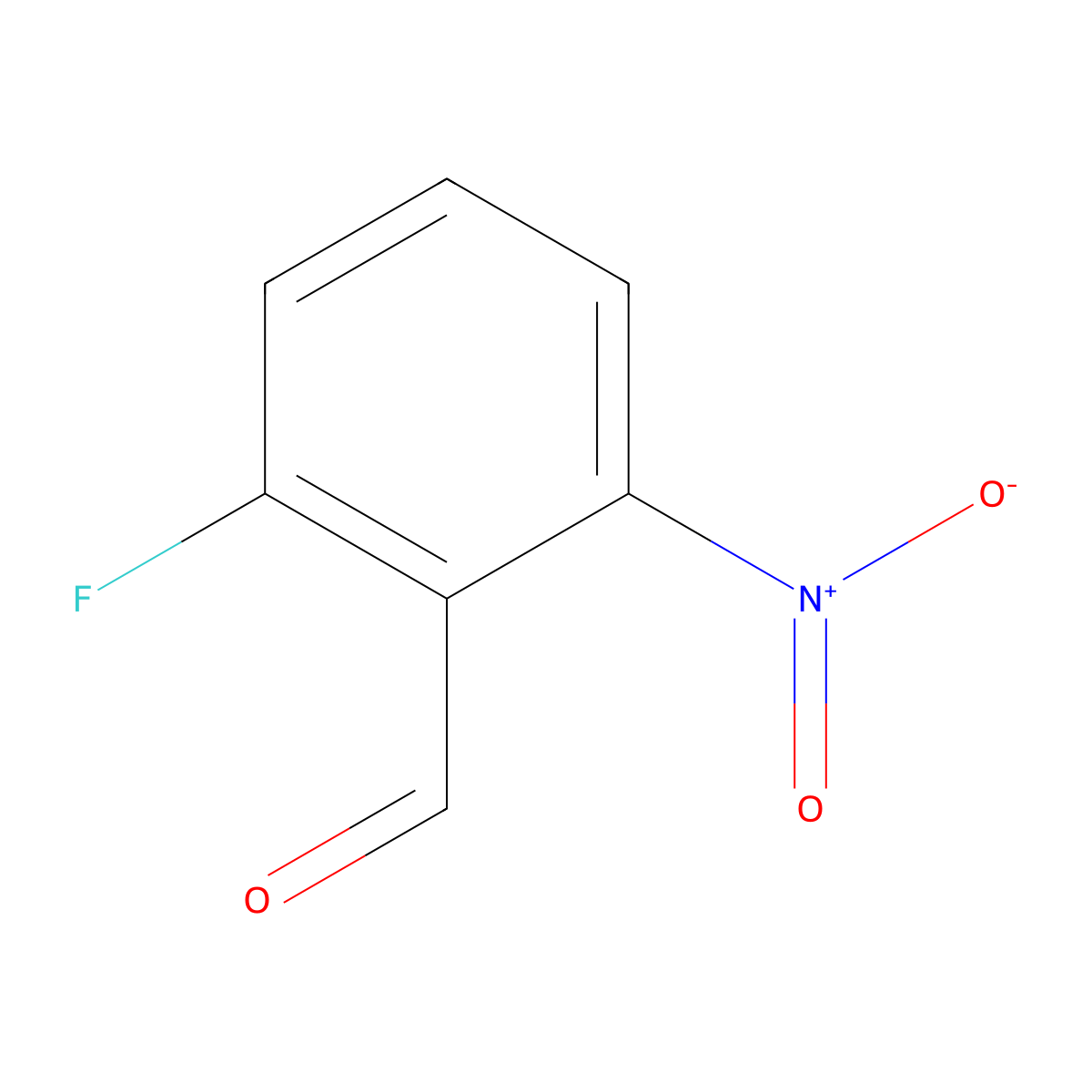 2-Fluoro-6-nitrobenzaldehyde molecular structure, CAS 1644-82-2