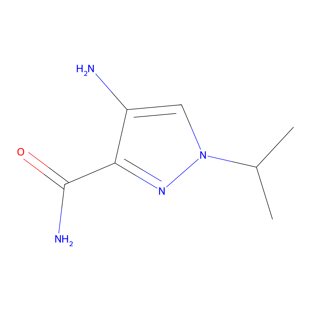 4-amino-1-(propan-2-yl)-1H-pyrazole-3-carboxamide molecular structure, CAS 1644041-08-6