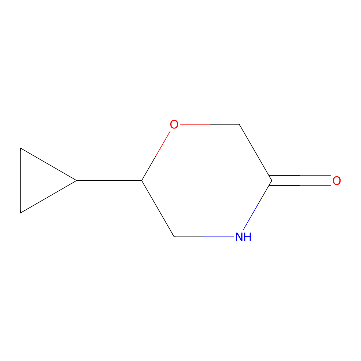 6-Cyclopropylmorpholin-3-one molecular structure, CAS 1644046-26-3