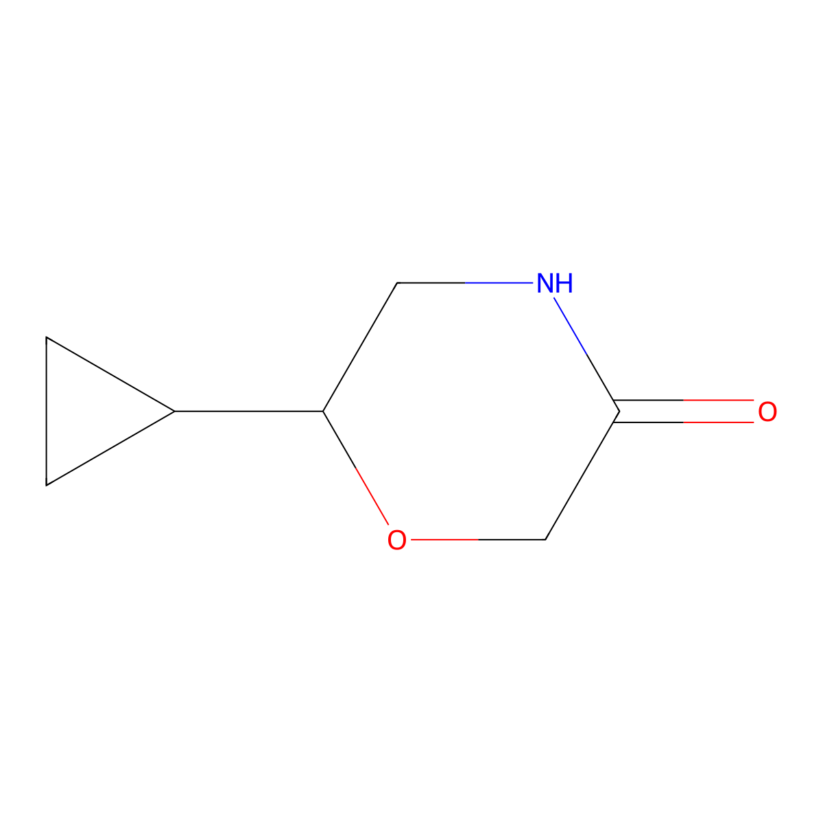 6-Cyclopropylmorpholin-3-one molecular structure, CAS 1644046-26-3