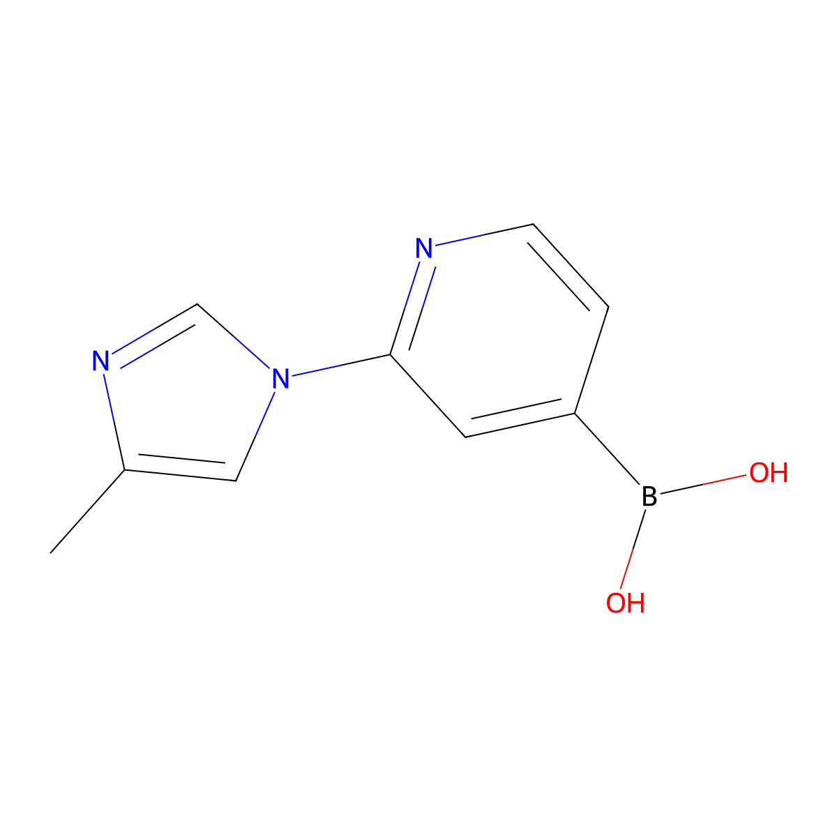 (2-(4-Methyl-1H-imidazol-1-yl)pyridin-4-yl)boronic acid molecular structure, CAS 1644055-65-1
