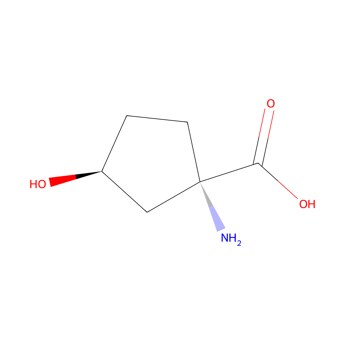 (1S,3S)-1-Amino-3-hydroxycyclopentanecarboxylic acid molecular structure, CAS 1644056-35-8