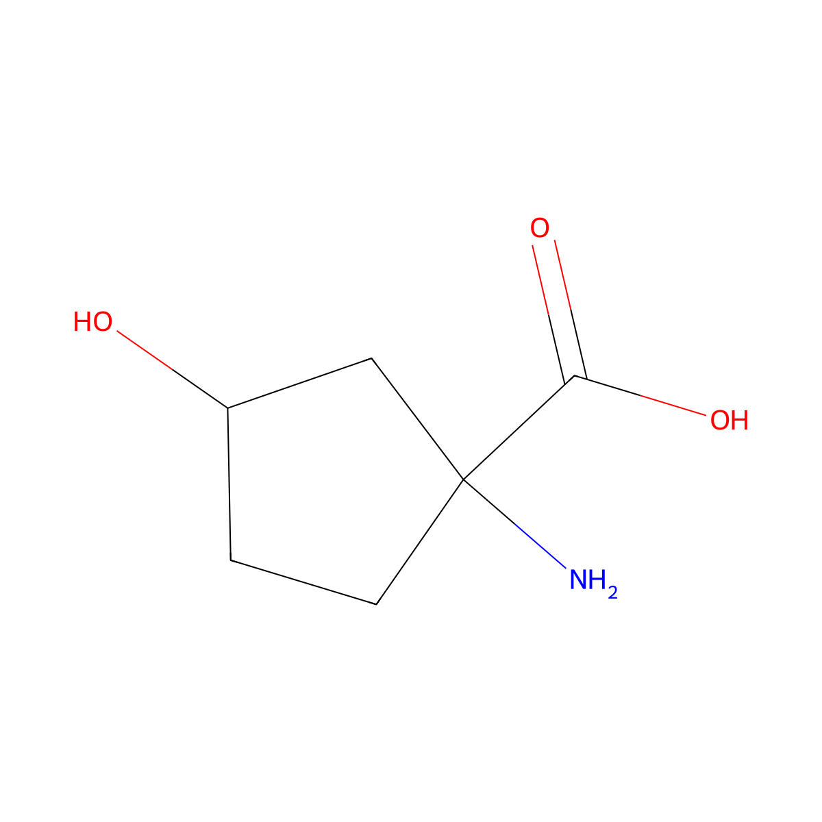 (1S,3R)-1-Amino-3-hydroxycyclopentanecarboxylic acid molecular structure, CAS 1644056-37-0