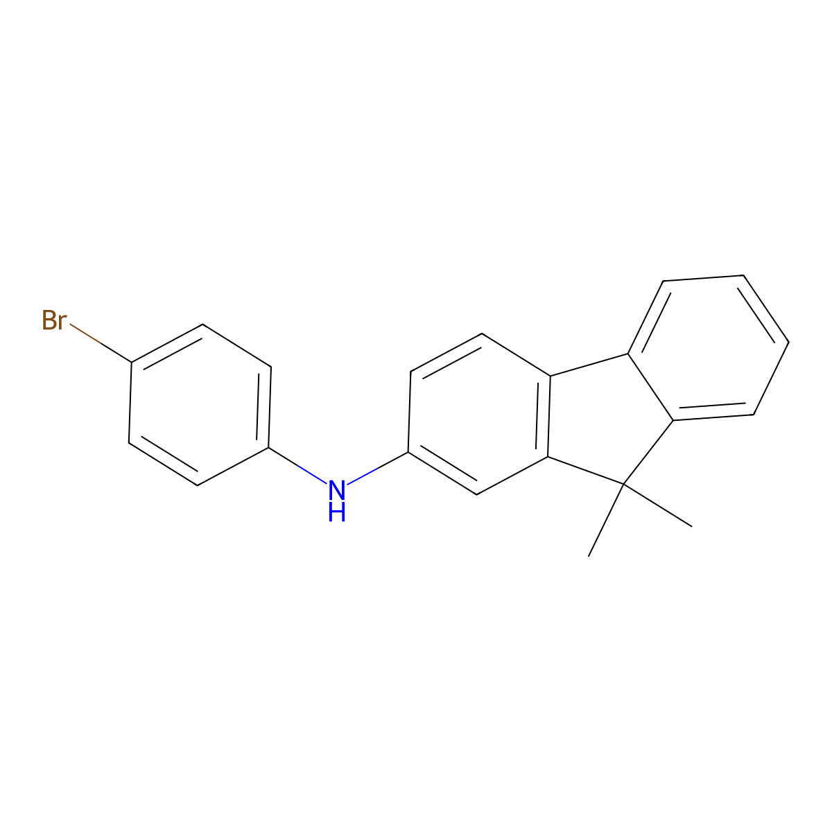 N-(4-Bromophenyl)-9,9-dimethyl-9H-fluoren-2-amine molecular structure, CAS 1644059-09-5