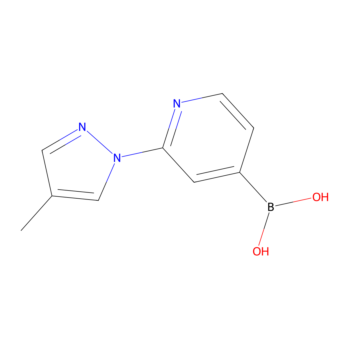 (2-(4-Methyl-1H-pyrazol-1-yl)pyridin-4-yl)boronic acid molecular structure, CAS 1644060-48-9