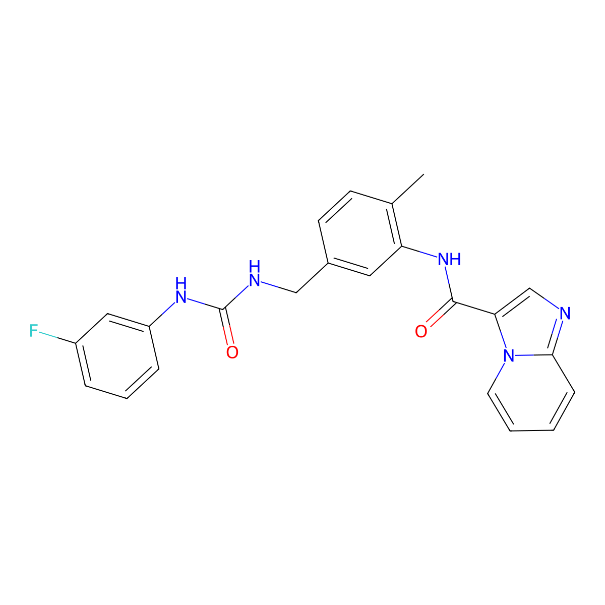 N-[5-({[(3-Fluorophenyl)carbamoyl]amino}methyl)-2-Methylphenyl]imidazo[1,2-A]pyridine-3-Carboxamide molecular structure, CAS 1644069-80-6