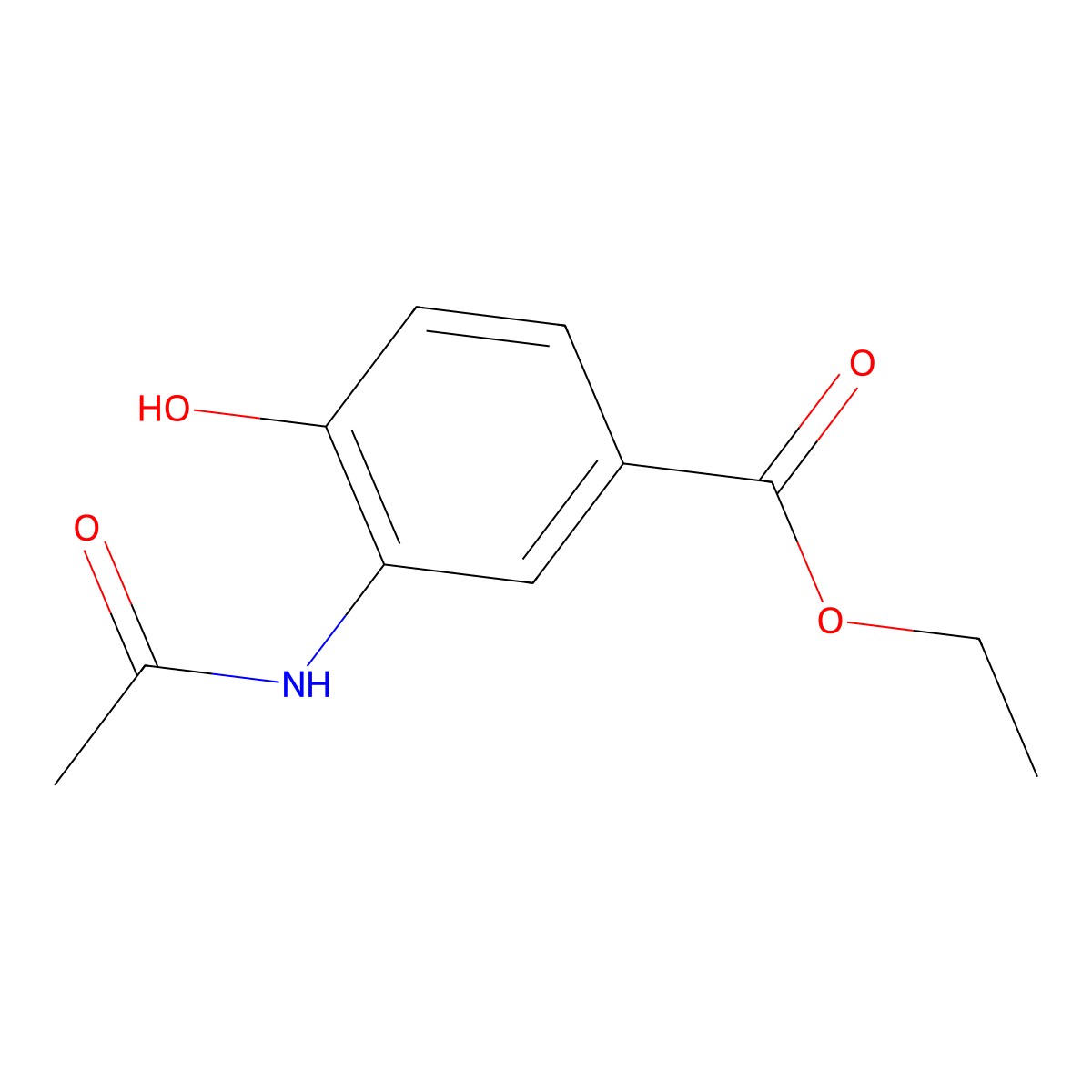 Ethyl 3-acetamido-4-hydroxybenzoate molecular structure, CAS 164408-49-5