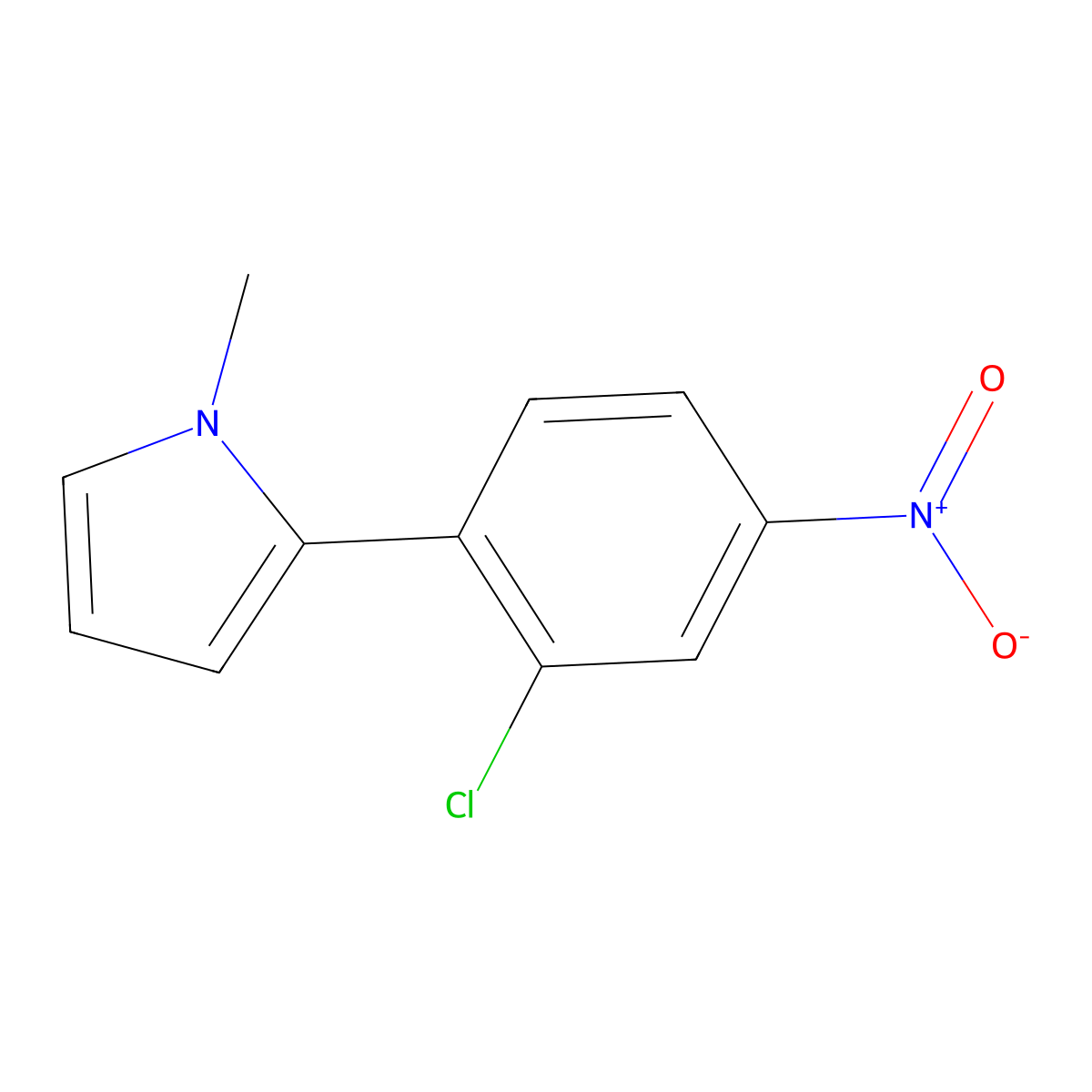 2-(2-Chloro-4-nitrophenyl)-1-methyl-1H-pyrrole molecular structure, CAS 1644081-06-0