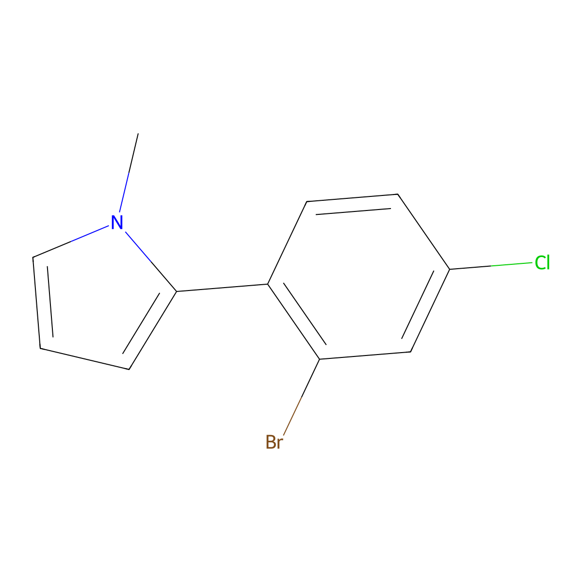 2-(2-Bromo-4-chlorophenyl)-1-methyl-1H-pyrrole molecular structure, CAS 1644081-07-1