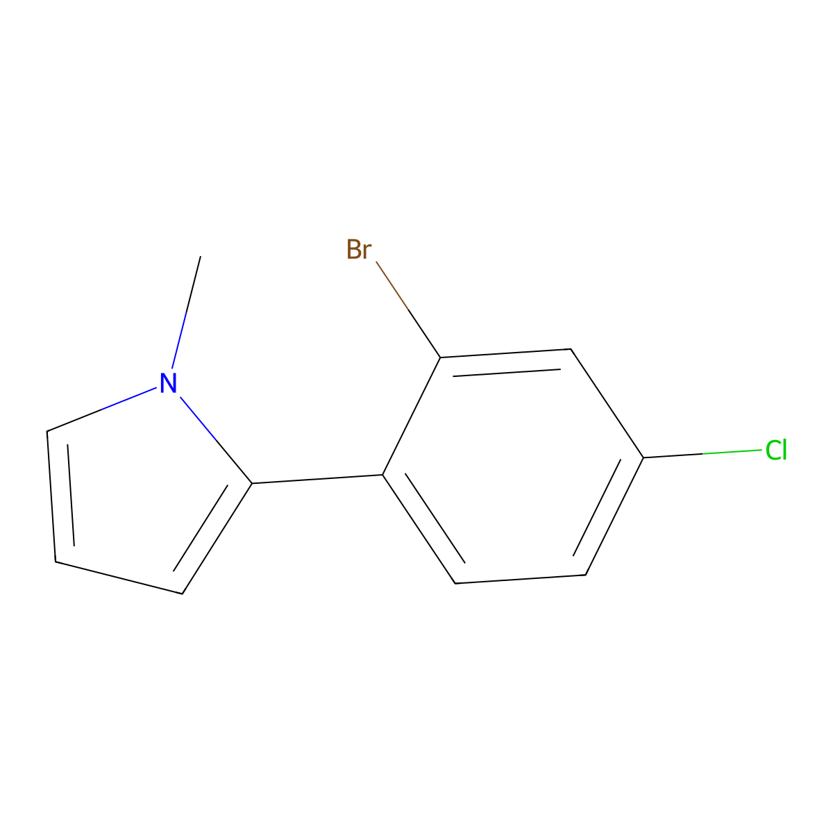 2-(2-Bromo-4-chlorophenyl)-1-methyl-1H-pyrrole molecular structure, CAS 1644081-07-1