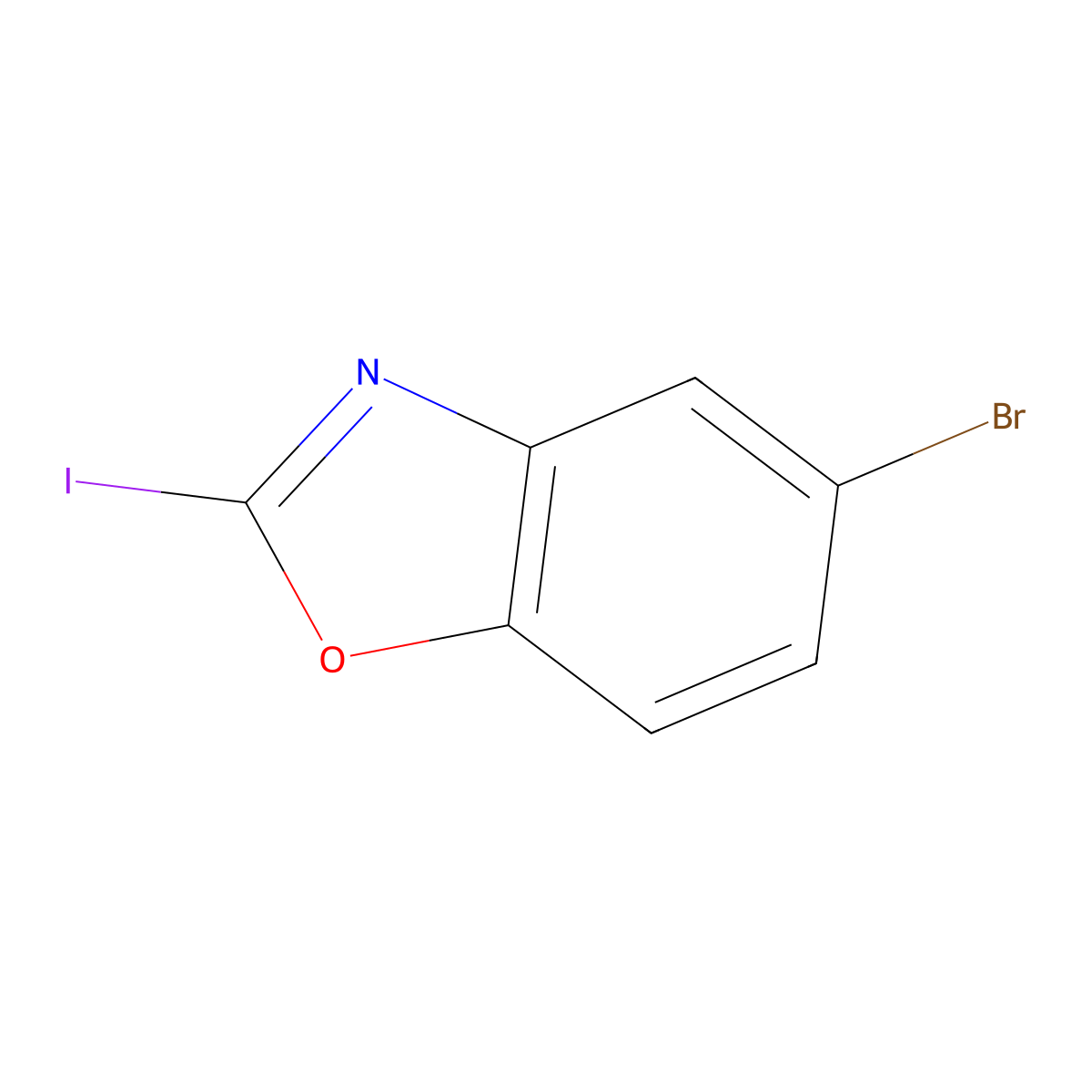 5-Bromo-2-iodobenzo[d]oxazole molecular structure, CAS 1644090-46-9