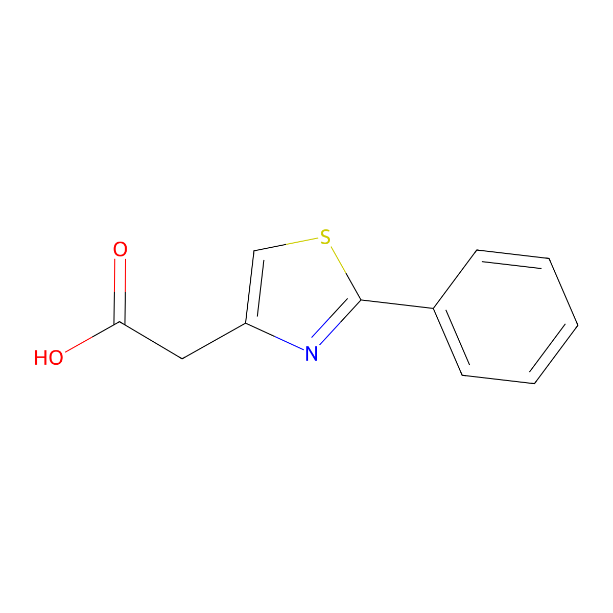 2-(2-Phenyl-1,3-Thiazol-4-Yl)Acetic Acid molecular structure, CAS 16441-28-4