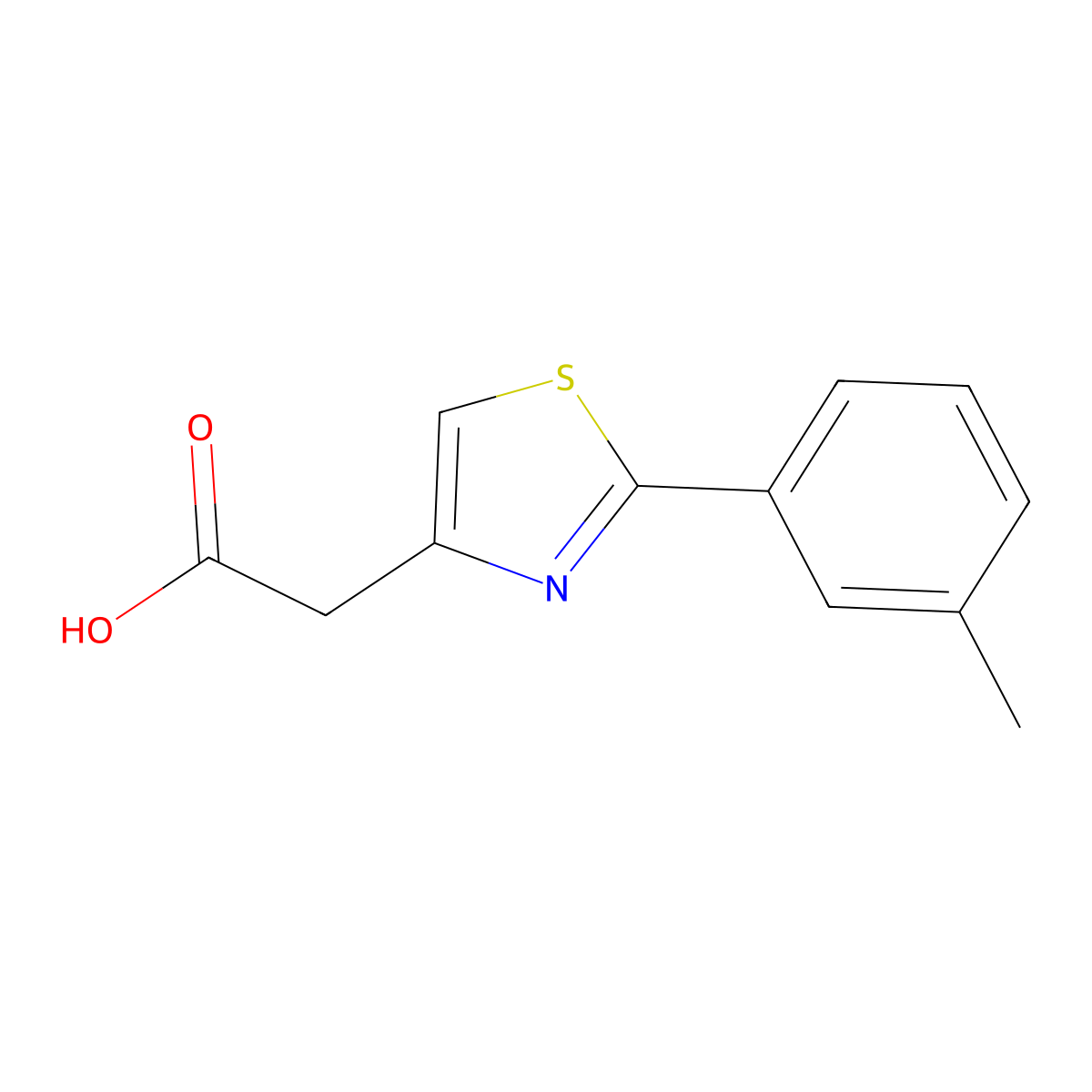 2-[2-(3-Methylphenyl)-1,3-thiazol-4-yl]acetic acid molecular structure, CAS 16441-29-5