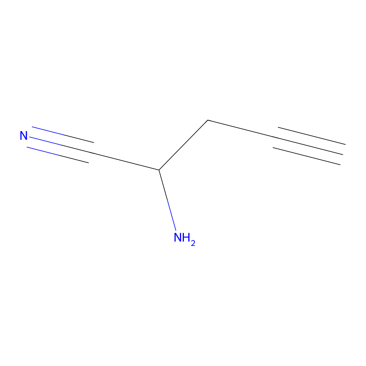 2-Aminopent-4-ynenitrile molecular structure, CAS 1644111-78-3