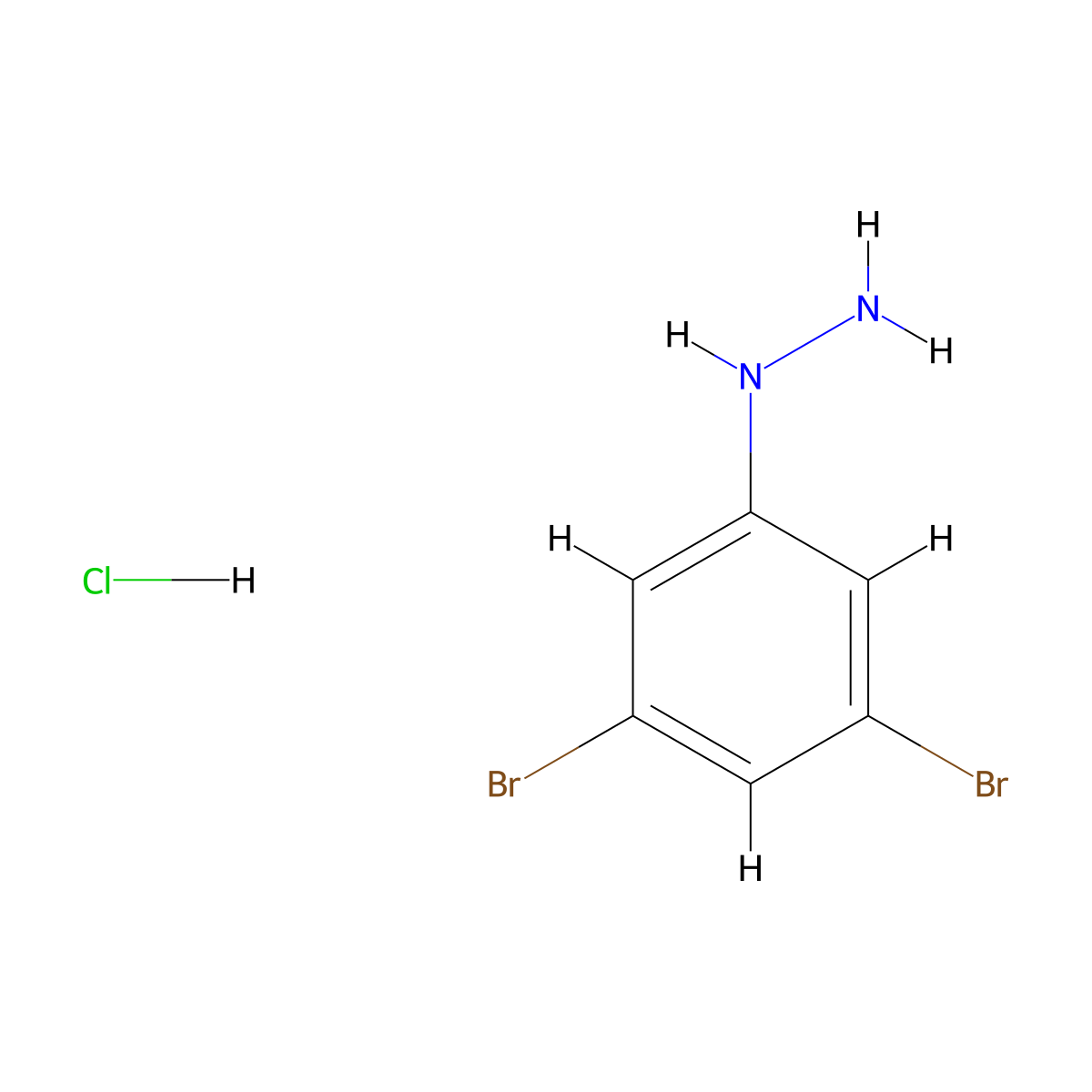 (3,5-Dibromophenyl)hydrazine hydrochloride molecular structure, CAS 1644115-95-6