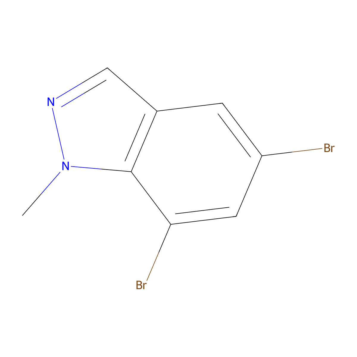 5,7-Dibromo-1-methyl-1H-indazole molecular structure, CAS 1644115-97-8